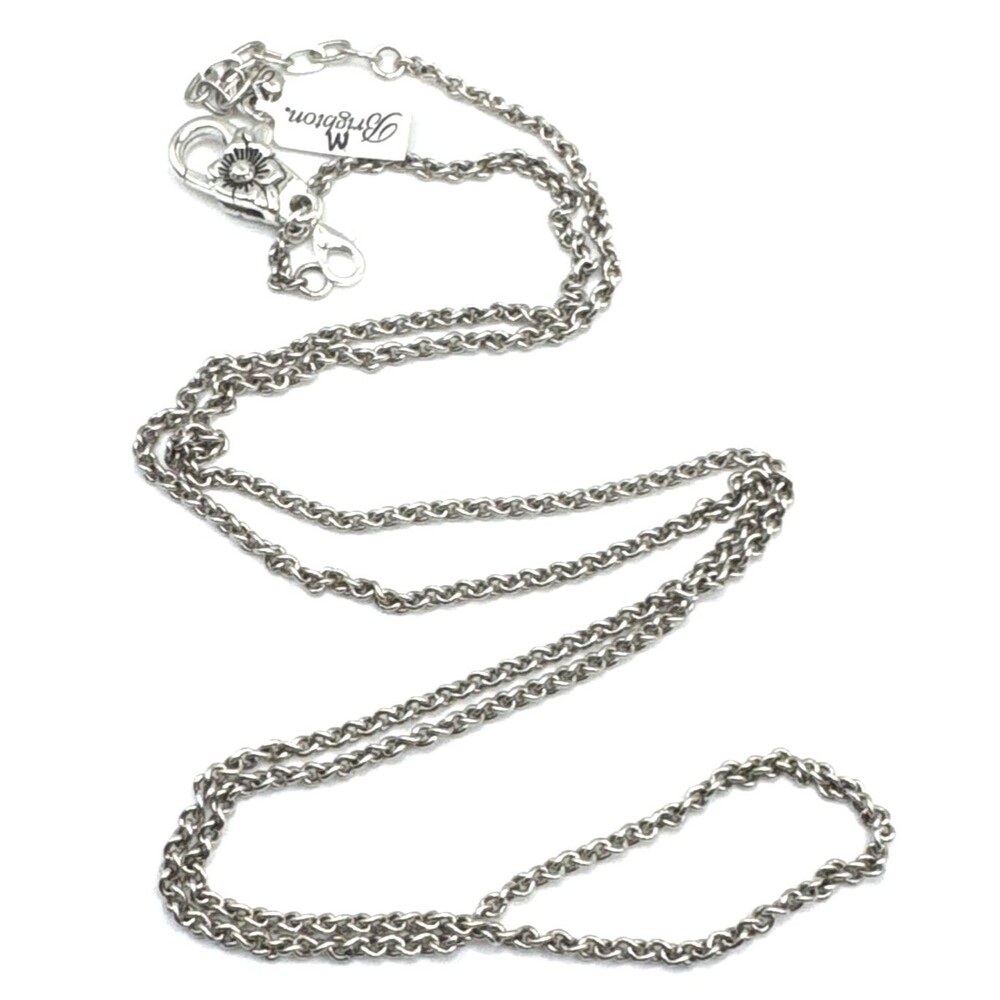 Brighton Chain Charms/Beads Necklace W/ Non-Brand Flower Clasp 32-36 In NWT